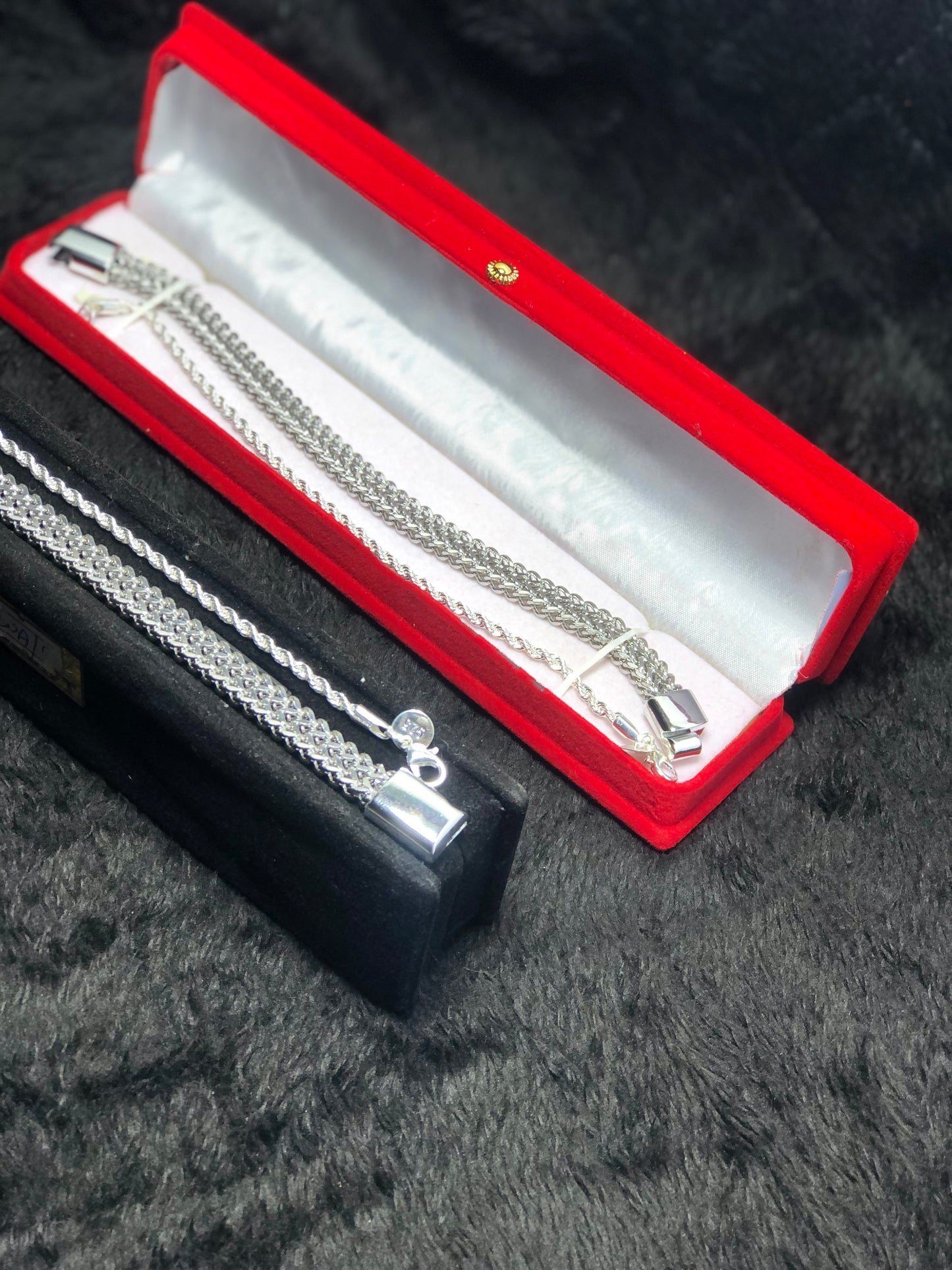 Men's Stainless Steel Braided Bracelet – Stylish Silver-Plated 4mm Rope Chain Bracelet with Gift Box 🎁✨